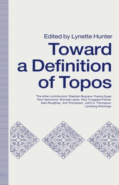 Lynette Hunter - Towards A Definition of Topos, E-bok