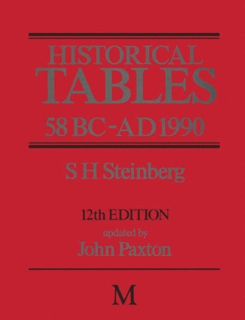 S.H. Steinberg, updated John Paxton - Historical Tables 58 BC - AD 1990, E-bok