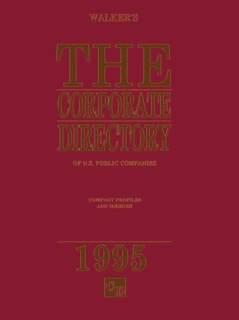 Elizabeth Walsh - Corporate Directory of US Public Companies 1995, E-bok