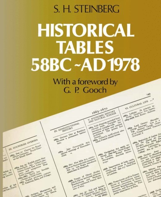 S H Steinberg, George Peabody Gooch - Historical Tables 10th Edn, E-bok