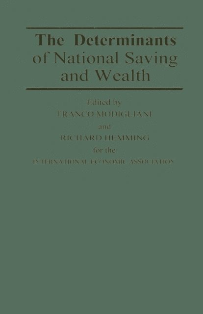 Franco Modigliani, Richard Hemming - Determinants of National Saving and Wealth, E-bok