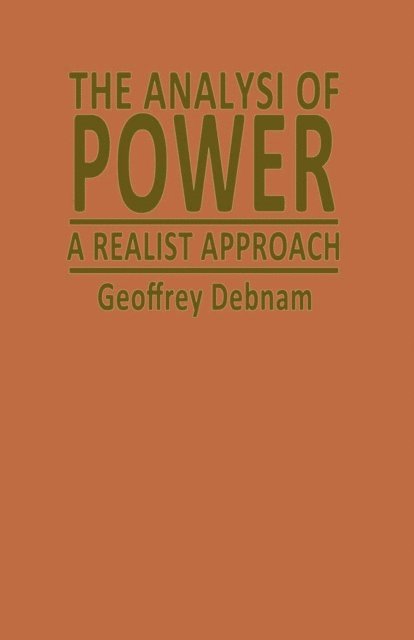 Geoffrey Debnam - Analysis of Power, E-bok
