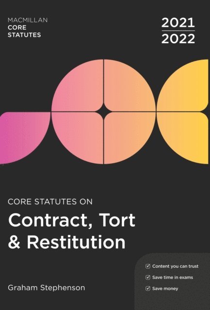 Graham Stephenson - Core Statutes on Contract, Tort & Restitution 2021-22, E-bok
