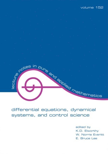 E.B. Lee, W.N. Everitt, K.D. Elworthy - Differential Equations, E-bok
