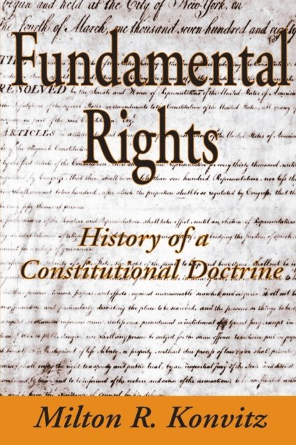 Milton Konvitz - Fundamental Rights, E-bok