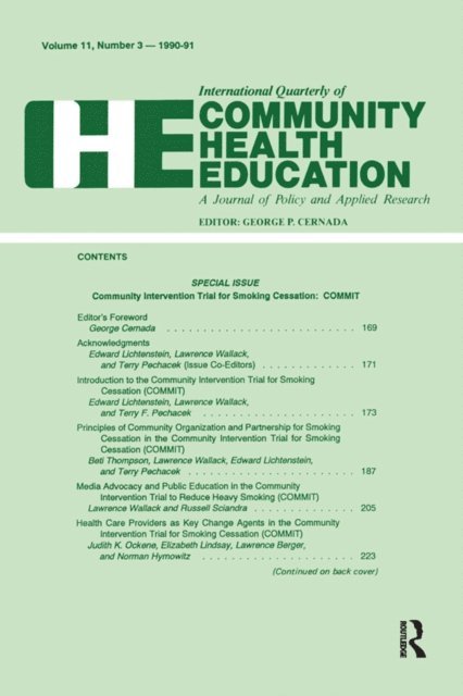 Edward Lichtenstein - Community Intervention Trial for Smoking Cessation, E-bok