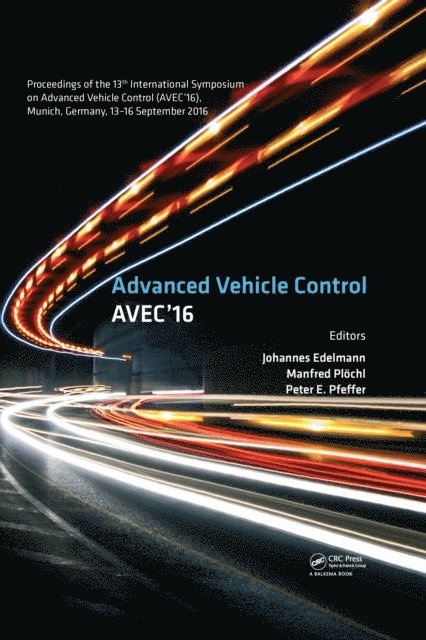 Peter Pfeffer, Manfred Plochl, Johannes Edelmann - Advanced Vehicle Control, E-bok