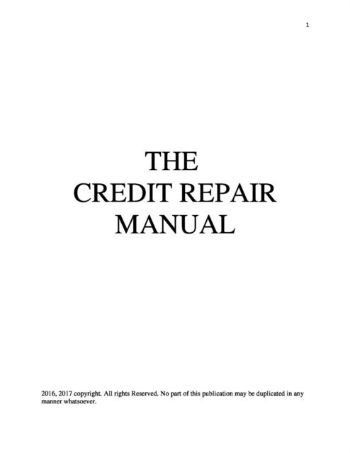 Ronald Jacobson - Credit Repair Manual, E-bok
