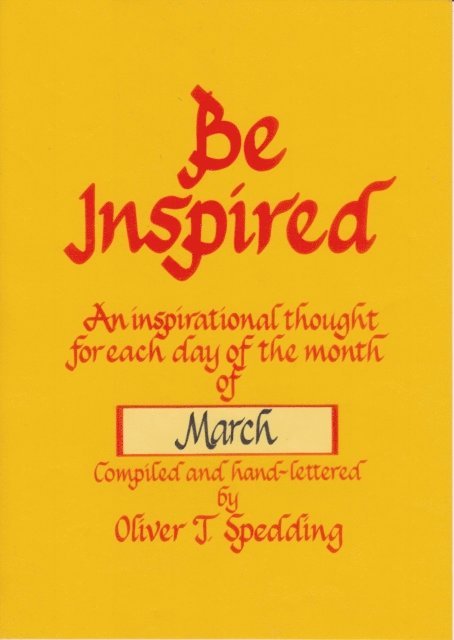 Oliver T. Spedding - Be Inspired - March, E-bok. Tillgänglighet: Lägg i varukorg