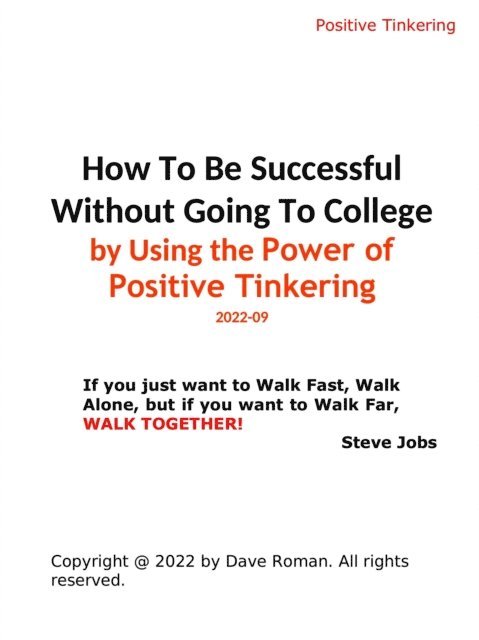 David Roman - Be Successful Without Going To College Using the Power of Positive Tinkering, E-bok
