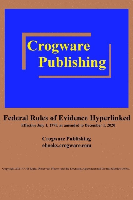Craig Manfredi - Federal Rules of Evidence, E-bok. Tillgänglighet: Lägg i varukorg