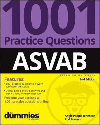 Angie Papple Johnston, Rod Powers - ASVAB: 1001 Practice Questions For Dummies (+ Online Practice), Häftad. Tillgänglighet: Lägg i varukorg