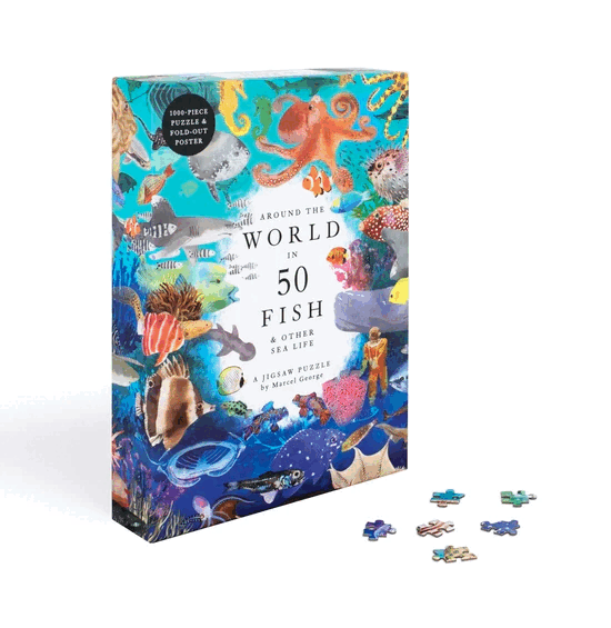 Pussel 1000 bitar - Around the World in 50 Fish, Övrigt