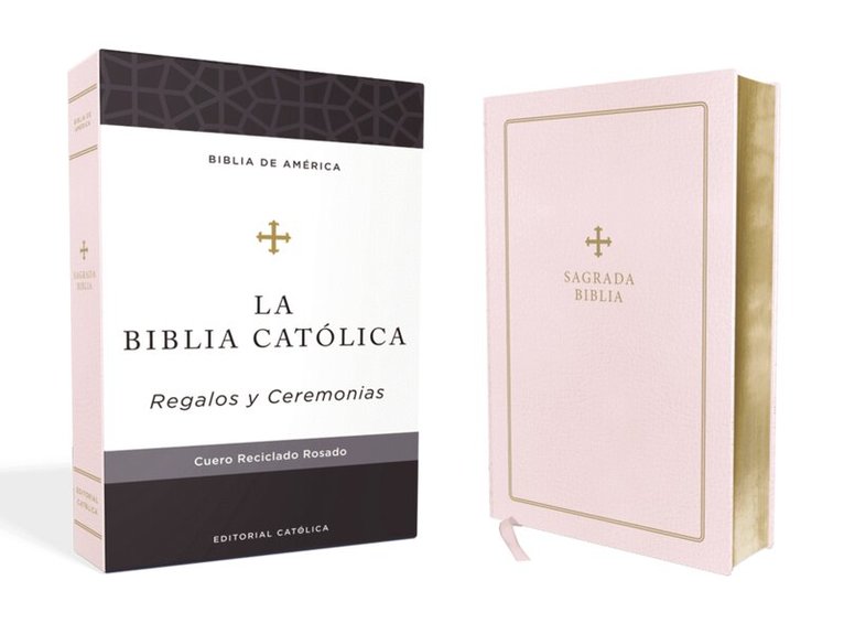 Editorial Católica, La Casa de la Biblia - Biblia Católica, Regalos y Ceremonias, Piel reciclada, Rosado, Comfort Print, Inbunden