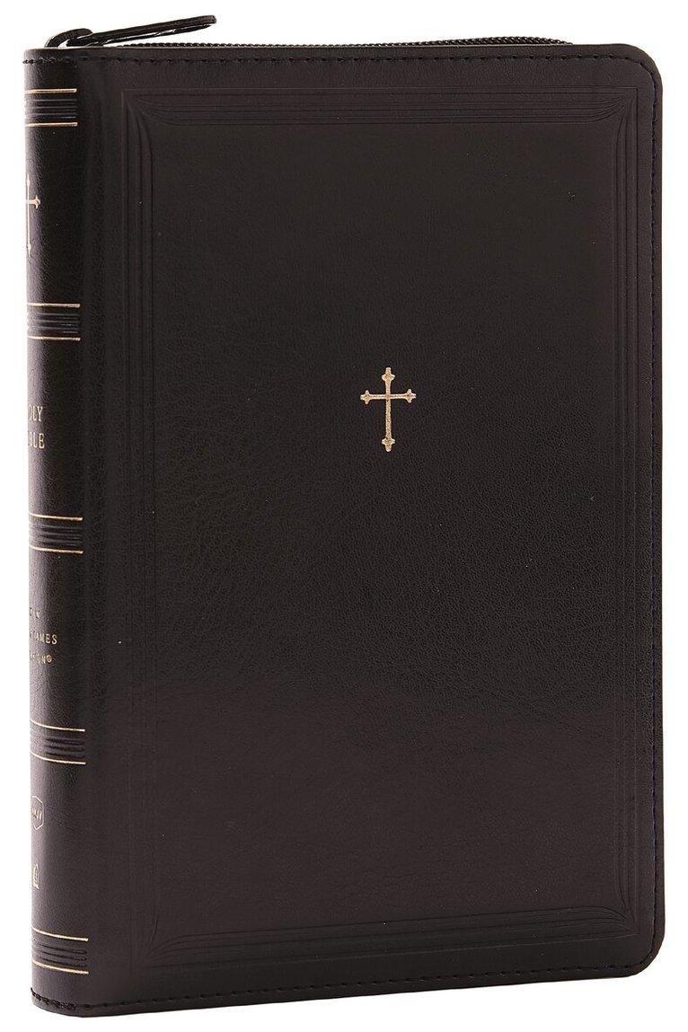 Thomas Nelson - NKJV Compact Paragraph-Style Bible w/ 43,000 Cross References, Black Leathersoft Zipper Closure, Red Letter, Comfort Print: Holy Bible, New King James Version, Inbunden