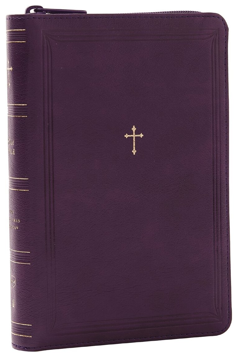 Thomas Nelson - NKJV Compact Paragraph-Style Bible w/ 43,000 Cross References, Purple Leathersoft Zipper Closure, Red Letter, Comfort Print: Holy Bible, New King James Version, Inbunden