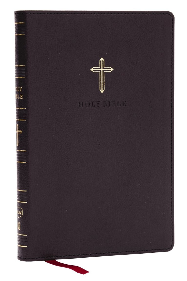 Thomas Nelson - NKJV Holy Bible, Ultra Thinline, Black Leathersoft, Red Letter, Comfort Print, Inbunden