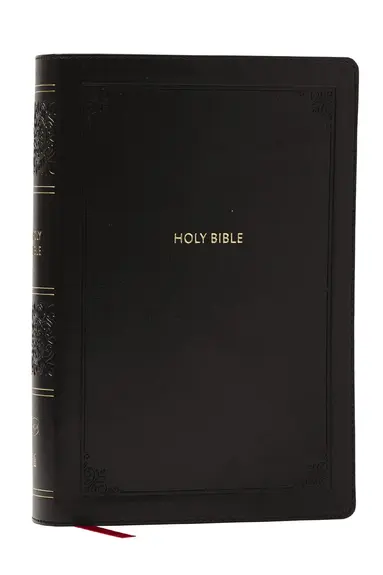 NKJV Giant Print End-of-Verse Reference Bible, Black Leathersoft, Red Letter, Comfort Print (Thumb Indexed)