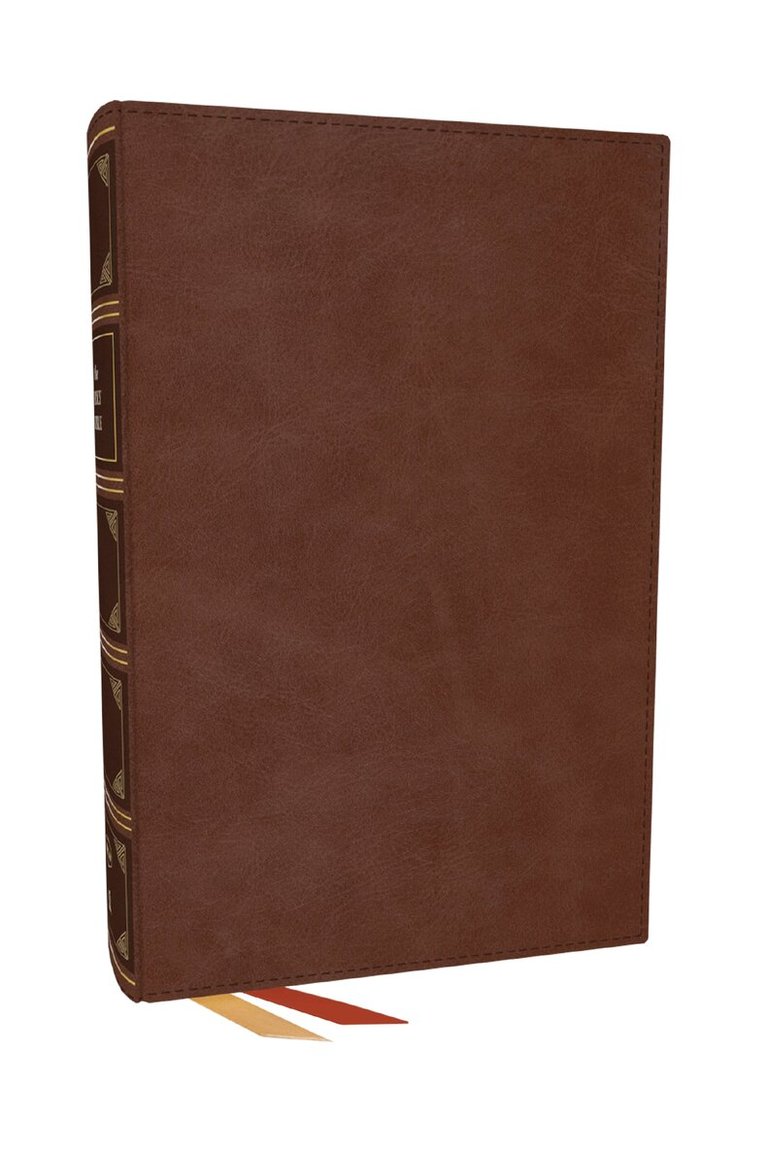 Thomas Nelson - NKJV, End-of-Verse Reference Bible, Personal Size Large Print, Leathersoft, Brown, Red Letter, Comfort Print, Inbunden