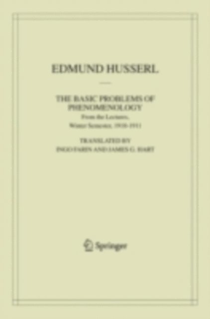Edmund Husserl - Basic Problems of Phenomenology, E-bok