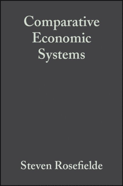 Steven Rosefielde - Comparative Economic Systems, E-bok