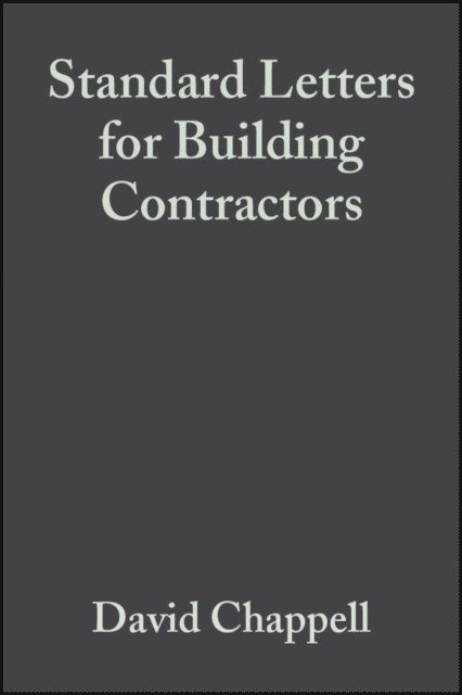 Standard Letters for Building Contractors