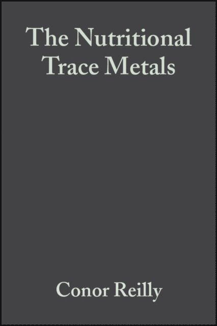Conor Reilly - Nutritional Trace Metals, E-bok