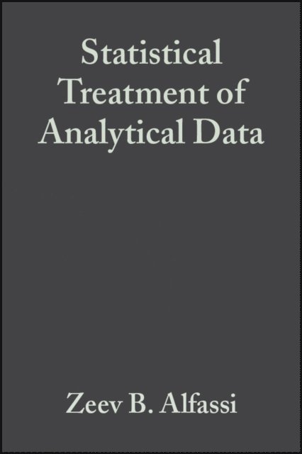Zeev B. Alfassi - Statistical Treatment of Analytical Data, E-bok