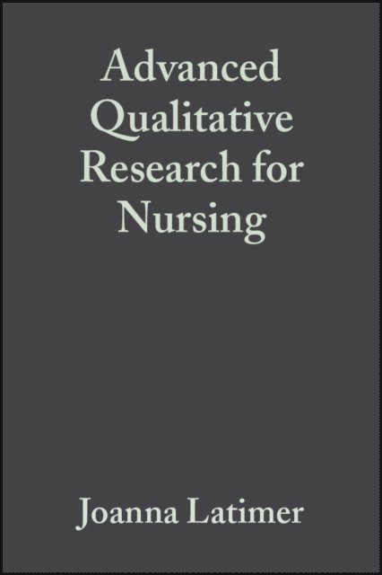 Joanna Latimer - Advanced Qualitative Research for Nursing, E-bok