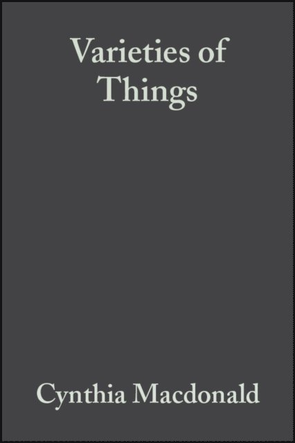 Cynthia MacDonald - Varieties of Things, E-bok