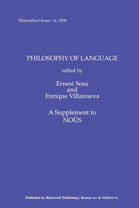 Philosophy of Language(Philosophical Issues, 16,20 06)