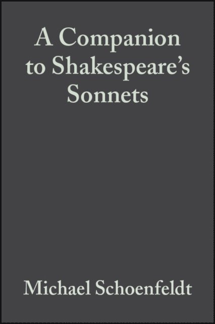 Michael Schoenfeldt - Companion to Shakespeare's Sonnets, E-bok