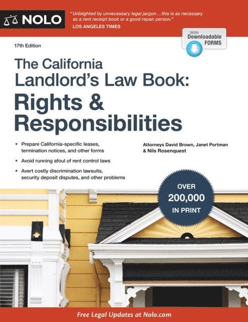 Nils Rosenquest, Janet Portman, David Brown - California Landlord's Law Book, The, E-bok