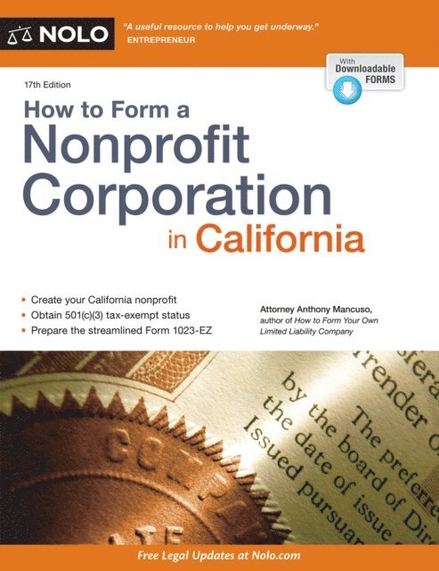 Anthony Mancuso - How to Form a Nonprofit Corporation in California, E-bok. Tillgänglighet: Lägg i varukorg