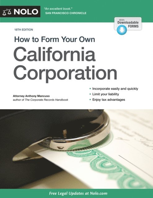 Anthony Mancuso - How to Form Your Own California Corporation, E-bok. Tillgänglighet: Lägg i varukorg