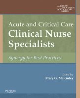 American Association of Critical-Care Nurses (AACN), Mary G McKinley - Acute and Critical Care Clinical Nurse Specialists, Häftad