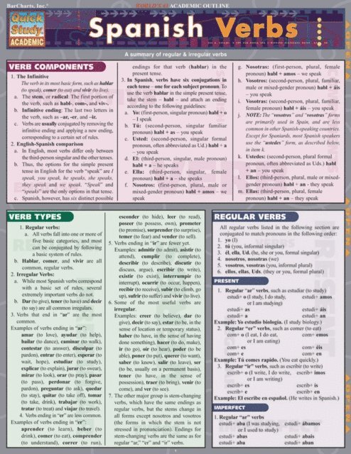 Inc. BarCharts Publishing - Spanish Verbs, E-bok