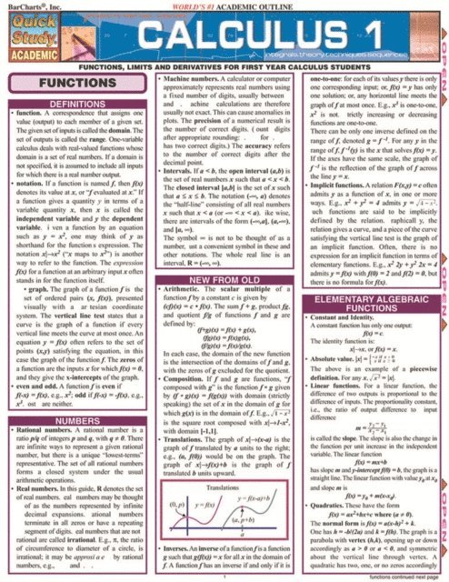 Inc. BarCharts Publishing - Calculus 1, E-bok