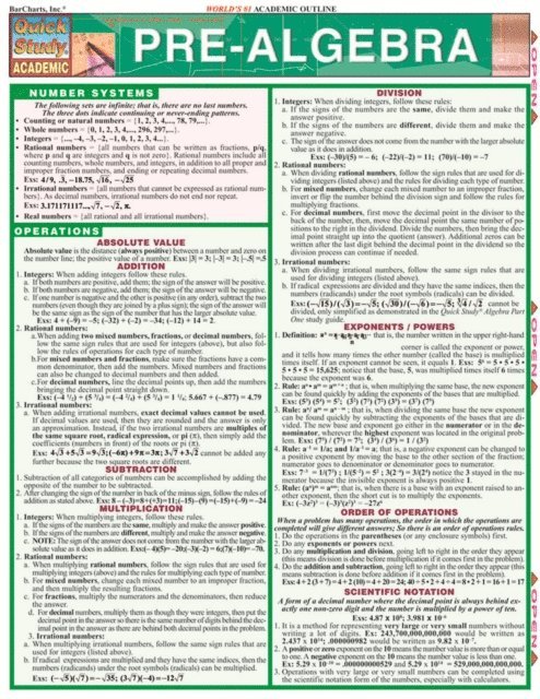 Inc. BarCharts Publishing - Pre-Algebra, E-bok