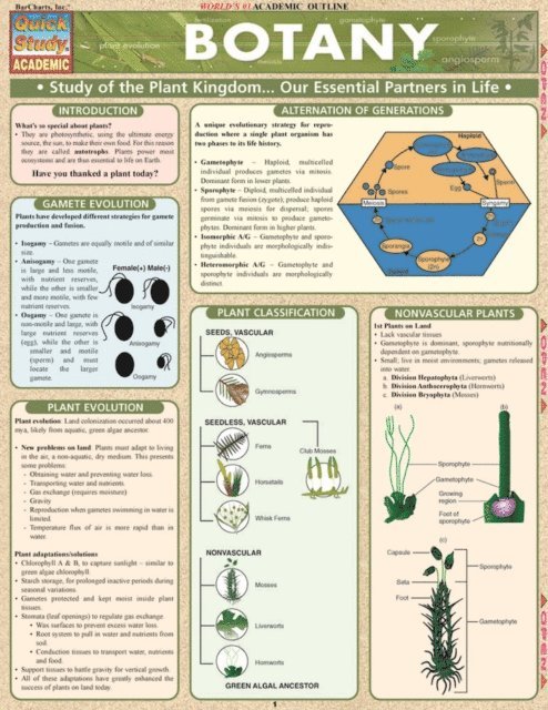 Inc. BarCharts Publishing - Botany, E-bok