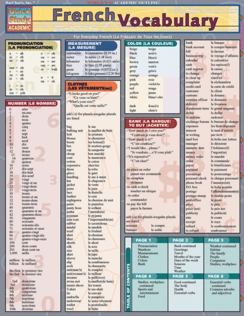 Inc. BarCharts Publishing - French Vocabulary, E-bok