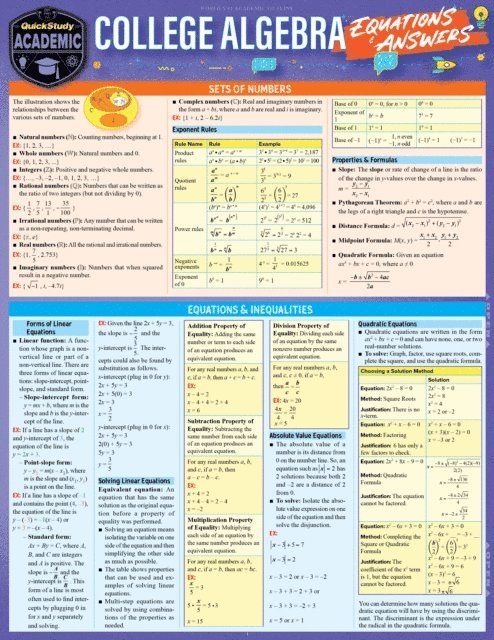 Ken Yablonski - College Algebra Equations & Answers, E-bok. Tillgänglighet: Lägg i varukorg