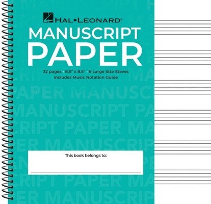 Hal Leonard Corp - Wide Staff Manuscript Paper (Aqua Cover) Wire Bound Music Composition Notebook for Students and Composers 6 Large Staves Per Page with Music Notation, Häftad. Tillgänglighet: Lägg i varukorg