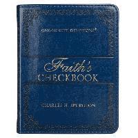 Lux-Leather Blue - Faith's Checkbook - One Minute Devotions