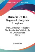 Remarks On The Supposed Dionysius Longinus