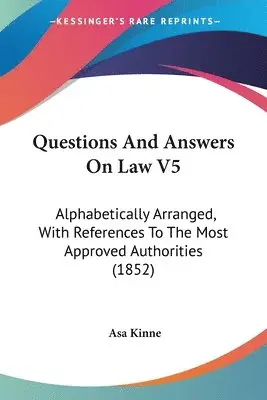 Asa Kinne - Questions And Answers On Law V5, Häftad. Tillgänglighet: Lägg i varukorg