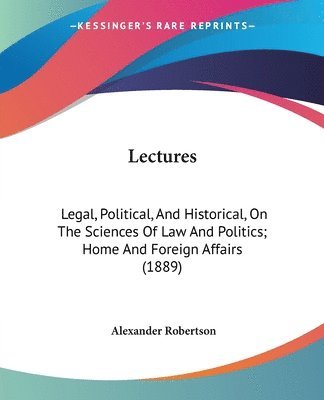 Alexander Robertson - Lectures, Häftad. Tillgänglighet: Lägg i varukorg