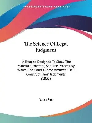 James Ram - Science Of Legal Judgment, Häftad. Tillgänglighet: Lägg i varukorg
