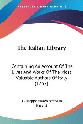 Giuseppe Marco Antonio Baretti - Italian Library, Häftad