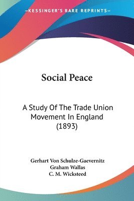 Gerhart Von Schulze-Gaevernitz, Graham Wallas - Social Peace, Häftad